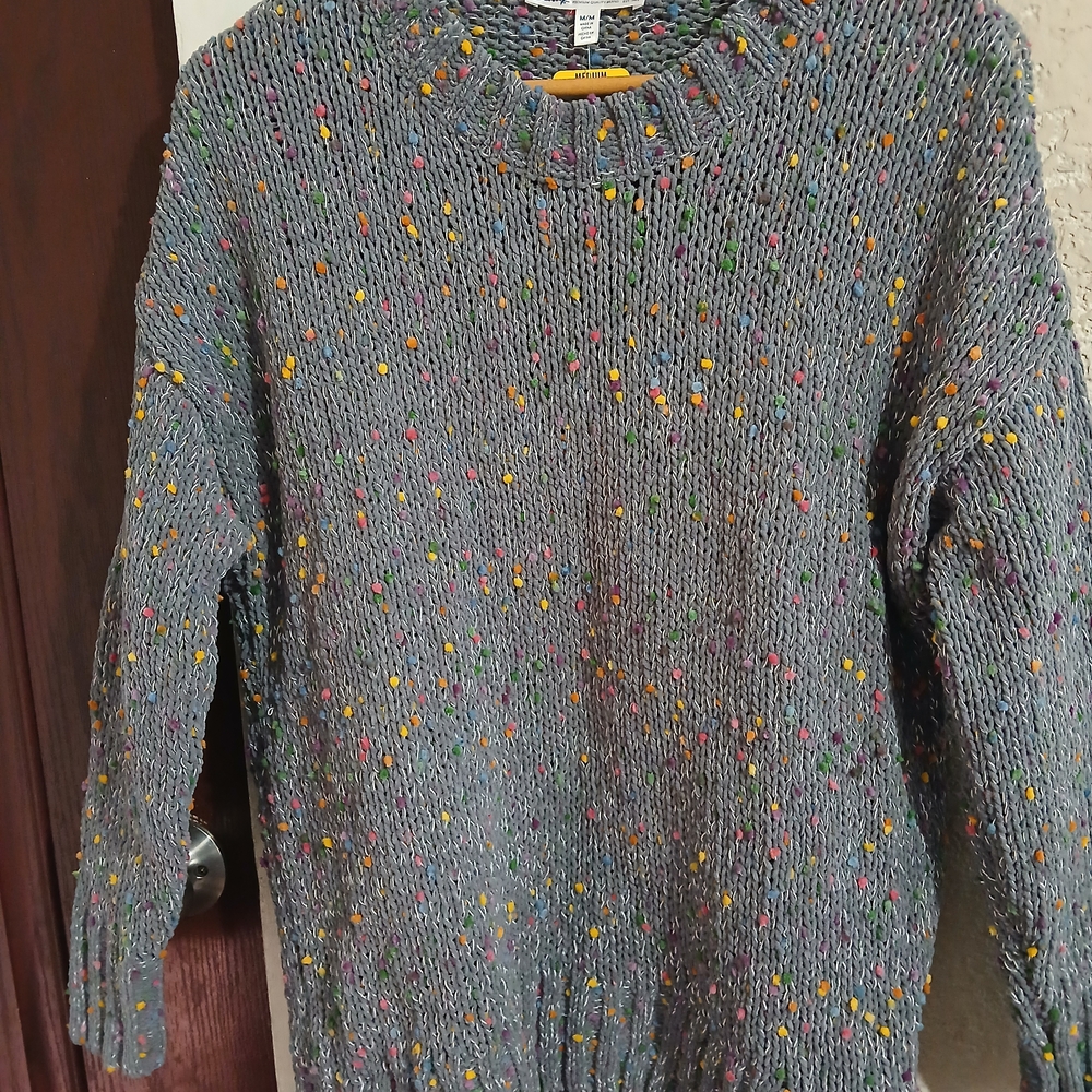 Multicolor Speckled Women's Crew Neck Sweater